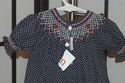 Mom and me navy blue polkadot hand smocked Bishop 