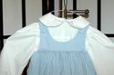 Peaches & Cream light blue micro-checked dress w/ 