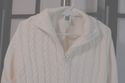 Aran style Ivory Irish fisherman 1/4 zip mock turt