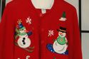 Horrible! Yuk! Embroidered Christmas Snowmen red c