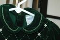 Friedknit hand embroidered green velvet dress 6 mo