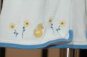 Embroidered Yellow Ducks on a white and blue cardi