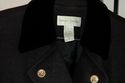 Black wool velvet trim military style jacket w/bra