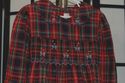 Lord & Taylor Hand Smocked Red & Navy blue Tartan 