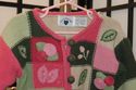 Hartstrings pink and green cardigan w/ hand embroi