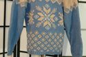 Classic Nordic Snowflake Sweater blue, tan & ivory