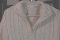 Aran style Ivory Irish fisherman 1/4 zip mock turt