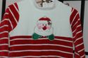 Baby velour red striped overall embroidered Santa 