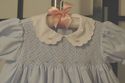 Petite Ami Hand Smocked Lt Blue Dress cotton blend