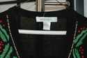 Ugly! Womans black Christmas Sweater vest! embroid