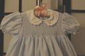 Petite Ami Hand Smocked Lt Blue Dress cotton blend
