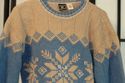 Classic Nordic Snowflake Sweater blue, tan & ivory