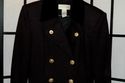 Black wool velvet trim military style jacket w/bra