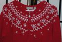 Cute or Ugly Christmas zip sweater! Red w/sparkly 