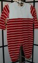 Baby velour red striped overall embroidered Santa 