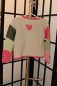 Hartstrings pink and green cardigan w/ hand embroi