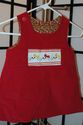 Custom hand smocked red corduroy jumper dress 3 li