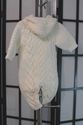 Aran style Ivory Irish fisherman hooded romper - 6