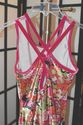  Pink and green flowered Velvet leotard w/ crisscr