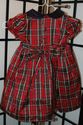 Rare Editions hand smocked red tartan plaid dress 