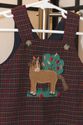 Soft Plaid  overalls w/ embroidered horse 6 to 9 m