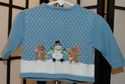 Talbots kids winter scene cardigan sweater snowman