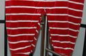 Baby velour red striped overall embroidered Santa 