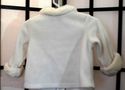 Ivory fleece jacket, faux fur trim, embroidered Sa