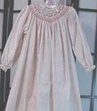 Carousel Wear peach & lilac hand smocked bishops s