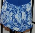 Royal blue &white leotard w/attached skirt silver 