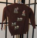 Designer chocolate Brown cardigan w/ embroidered d