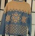 Classic Nordic Snowflake Sweater blue, tan & ivory