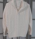 Aran style Ivory Irish fisherman 1/4 zip mock turt