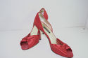 Caparrows Red Satin Pumps Formal Shoes - 9.5 Prom 