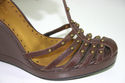 BCBGirls Brown leather platform wedge shoe w/ bras