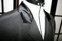 Due Per Due Charcoal Grey-Black 100% Silk-- Jacket