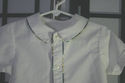 12 mos size white button up shirt w/ Peter Pan col