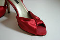 Caparrows Red Satin Pumps Formal Shoes - 9.5 Prom 