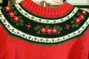 Candy Hearts fairIsle style sweater w/red flowers 