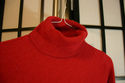 BCBG classic red turtleneck sweater-100% cashmere-