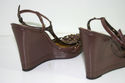 BCBGirls Brown leather platform wedge shoe w/ bras