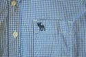 Abercrombie blue and white check shirt navy Moose 