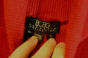 BCBG classic red turtleneck sweater-100% cashmere-