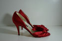 Caparrows Red Satin Pumps Formal Shoes - 9.5 Prom 