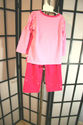 Appliquéd Ballerina shirt & slacks set Hot Pink &