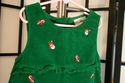 Rare Editions green Christmas dress w/ snowmen & c