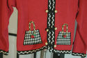 Hartstrings Red Cardigan Handbag Sweater! black & 