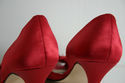 Caparrows Red Satin Pumps Formal Shoes - 9.5 Prom 