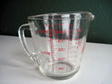 Vintage Fire King Clear Glass Measuring Cup w/ D H