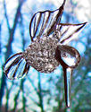Clear Crystal Spun Glass Hummingbird w/ 24 Ct. Gol